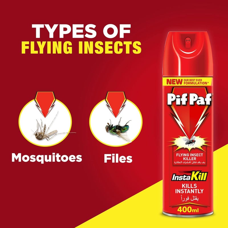 Pif Paf Mosquito & Fly Killer Spray - 400 ml x 3 - Image 4